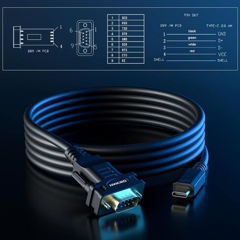 USB إلى RS232 كابل ذكر DB9 التسلسلي، 2-حزمة in Kuwait