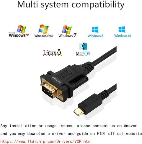 USB إلى RS232 كابل ذكر DB9 التسلسلي، 2-حزمة in Kuwait
