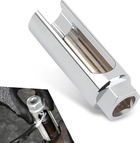 Pack-1 Car Sensor Disassembly and Assembly Tools, Side Opening Drive Offset Sensor Socket, 3/8 Hexagonal Nut Slotted Design Sensor Sleeve Wrench, Universal for Most Cars Accessories (Silver) in Kuwait