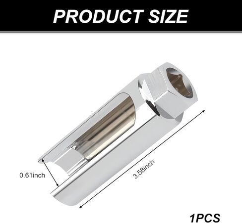Pack-1 Car Sensor Disassembly and Assembly Tools, Side Opening Drive Offset Sensor Socket, 3/8 Hexagonal Nut Slotted Design Sensor Sleeve Wrench, Universal for Most Cars Accessories (Silver) in Kuwait