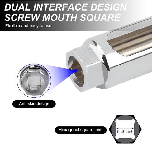 Pack-1 Car Sensor Disassembly and Assembly Tools, Side Opening Drive Offset Sensor Socket, 3/8 Hexagonal Nut Slotted Design Sensor Sleeve Wrench, Universal for Most Cars Accessories (Silver) in Kuwait