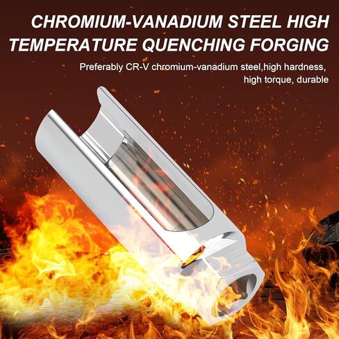 Pack-1 Car Sensor Disassembly and Assembly Tools, Side Opening Drive Offset Sensor Socket, 3/8 Hexagonal Nut Slotted Design Sensor Sleeve Wrench, Universal for Most Cars Accessories (Silver) in Kuwait