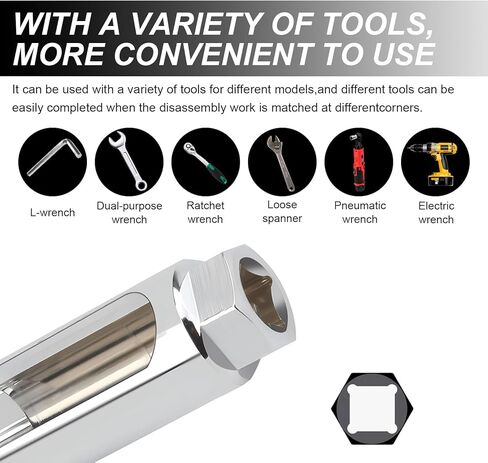 Pack-1 Car Sensor Disassembly and Assembly Tools, Side Opening Drive Offset Sensor Socket, 3/8 Hexagonal Nut Slotted Design Sensor Sleeve Wrench, Universal for Most Cars Accessories (Silver) in Kuwait