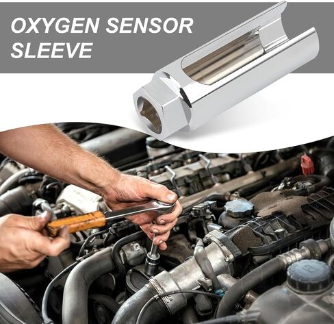 Pack-1 Car Sensor Disassembly and Assembly Tools, Side Opening Drive Offset Sensor Socket, 3/8 Hexagonal Nut Slotted Design Sensor Sleeve Wrench, Universal for Most Cars Accessories (Silver) in Kuwait