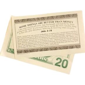 The Salvation Prayer Money Tracks Plan of Salvation Bookmarks Gospel Tracts 2.5" x 4.25" John 3:16 (Pack of 100)