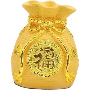 Lucky Bag Piggy Bank Resin Piggy Bank Blessing Desktop Feng Shui Ornament New Year Coin Bank Money Bag Saving Bank Chinese Decorations Festival Piggy Bank Storage Tank Child Car