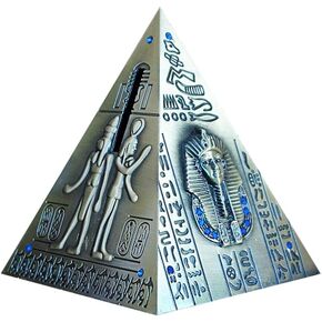 بنك جارنيك بيجي معدني على شكل هرم مصري للعملات المعدنية لتزيين سطح المكتب هدية عيد ميلاد للأطفال بلون عشوائي
