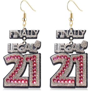 FAERLIIRY Birthday Earrings Beaded Glitter HAPPY BIRTHDAY Letter Drop Dangle Earrings Birthday Party Jewelry Gifts for Women Girls