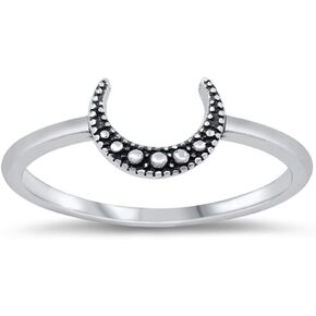 Bali Style Moon Handmade Wholesale Ring New .925 Sterling Silver Band Sizes 4-10
