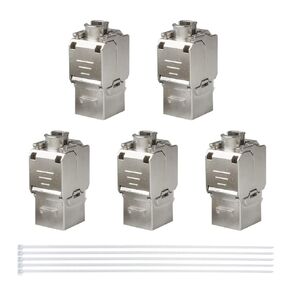 RJ45 Cat7 Cat6A Keystone Jacks Wall Plate, Shielded Toolless 5 Pack, 10 Gpbs Modular Jacks for 23 to 26 AWG Solid or Stranded STP/FTP Ethernet Cable Cat6 & Cat5e Backward Compatible Up
