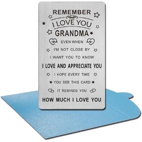 EE&YU Grandma Gifts from Grandson - I Love My Grandmother Card, Thank You Grandma Present, Happy Grandma Birthday Card, Best Retirement Gifts for Grandma