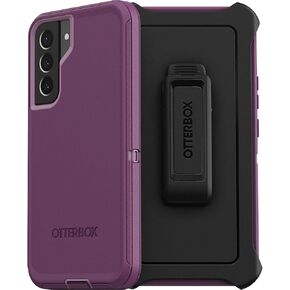 Otterbox Defender Series Galaxy S22 Plus Case - Non-Retail Packaging - Happy Purple, Samsung Phonecase, Raised Screen Bumper, Wireless Charging Compatible, Rotating Belt-Clip Holster/Kickstand