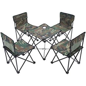 Lightweight Camping Chair 5-Pack Folding Portable Seat Stool with Shoulder Strap, Perfect for Outdoor Traveling Camping Picnic Fishing (Camouflage 5 Piece Set)