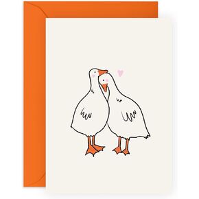 CENTRAL 23 Boyfriend Birthday Card - Girlfriend Anniversary Card - Ducks In Love - Wedding Anniversary Card For Husband Wife - Valentines Cards For Her - I Miss You Card - Comes With Fun Stickers