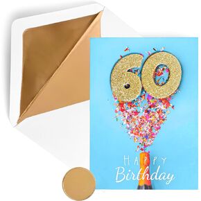 GIFTING GIGGLES 60th Birthday Card - Men or Women - 3D Pop Up 60 year old card | Happy 60th Bday, Sixty | Comes with Envelope and seal