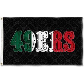 لافتة سان فرانسيسكو 49ers المكسيكية بألوان علم خارجي وداخلي مقاس 3x5 قدم