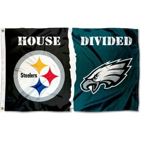 Pittsburgh Steelers and Philadelphia Eagles House Divided Flag