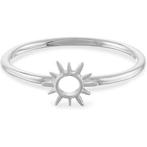 Boma Jewelry Sterling Silver Sunburst Open Circle Ring
