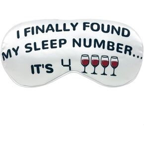 Finally Found My Sleep Number Wine Lover Sleep Mask, Funny Wine Sleeping Mask for Men and Women, Novelty Wine Gifts Idea