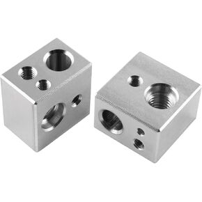 MK10 Heater Block 2PCS for 3D Printer Hotend Fit with M3 and M4 Thermistor