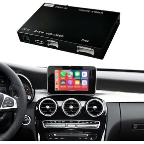 NINETOM Wireless Carplay Retrofit Kit Decoder for Mercedes Benz NTG5.0 C GLC CLA GLA Class W205 2015-2018 Year, Support Android Auto, Mirror Link, Reverse Camera, Original Car Function