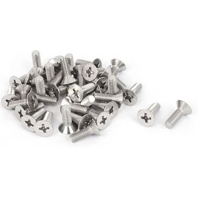 uxcell M4x12mm 316 Stainless Steel Countersunk Phillips Machine Screws Bolts 40 Pcs