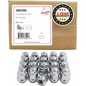 Wheel Accessories Parts 20 Pcs M12 x 1.75 12 x 1.75 Thread Bulge Acorn 35mm 1.38" Long Lug Nuts Chrome 13/16" 21mm Hex Fits Ford 1997-99 F150 1998 F-250 1997-99 Expedition 1998-99 Navigator