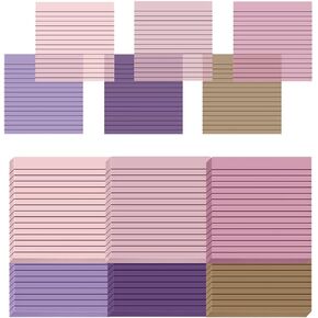 300 Sheets 76 x 76mm Translucent Lined Sticky Notes Transparent Self Adhesive Notes Clear See Through Post It Notes for Planner Office School Pink