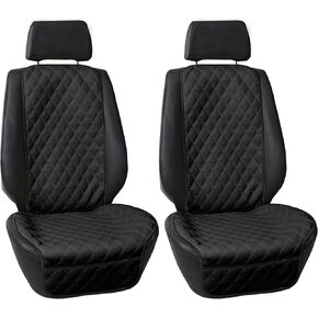 FH Group Car Seat Cover Cushion Neosupreme- 2 Pack Seat Covers for Cars Trucks SUV, Beige Faux Leather Car Seat Cushions, Waterproof Car Seat Cover Cushion, Universal Fit Car Seat Protector