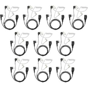 Walkie Talkies Earpiece with Mic 2 Pin Acoustic Tube Headset Compatible with Motorola CLS1410 CLS1110 BRP40 CP200 CP200D CP185 DTR650 RDU2020 RDU4100 RDU4160D RDU2080D RMU2040 RMU2080D (10 Pack)