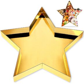 13''h Gold Star Cardboard Box for Charcuterie Graduation Gold Paper Mache Candy Container Gold Star Cardboard Box for Birthday Weddings Banquet Supplies