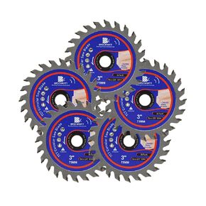 Carbide Tipped Teeth Compact Circular Saw Blade 24T 3 3/8"- BRSCHNITT 3pcs Wood Cutting Saw Blade for General Purpose Cutting & Trimming Wood, Plastic and Composite Materials Arbor:3/5"-3/8"