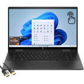 HP Envy x360 2-in-1 Touchscreen Laptop, 15.6" FHD IPS Display, AMD 8-Cores Ryzen 7 7730U, 16GB RAM, 1TB PCIe SSD, Backlit KB, WiFi 6E, Bluetooth, Webcam, HDMI, USB-C, PDG HDMI Cable, Win 11 Pro