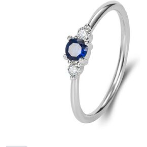 18k Gold Plated Petite Simulated Sapphire and White Cubic Zirconia Promise Ring 925 Sterling Silver Solitaire Wedding Engagement Eternity Ring for Women or Girl Teens in Kuwait