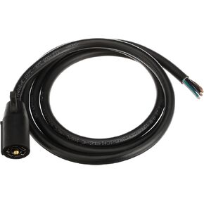 Pollak 14-227 7-Way Round Plug Blade Cable - 8' (Not Removeable 7-Way Connector)