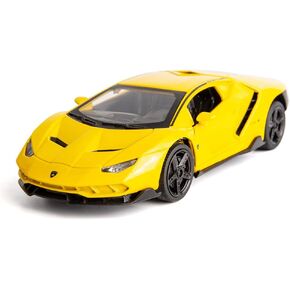 Model Car Compatible for 1/32 Lambor Pull Back Toy Car Alloy Toy Vehicle with Light and Sound Music Car for Kids Boys Girls Birthday Gift(Yellow)
