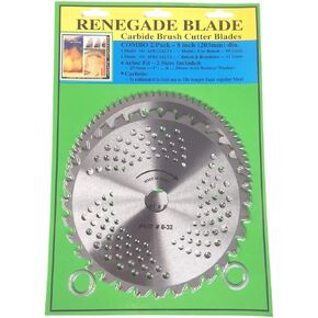 2pk- 8"-32t/80t - Combo 2 Blade Pack - (1) Brush & Brambles & (1) Multi-Use Brush Specialty - RENEGADE BLADE - GS1 Barcoded Shelf Hanging Blister Pack- Carbide Brush Cutter Blades, 203mm Dia.