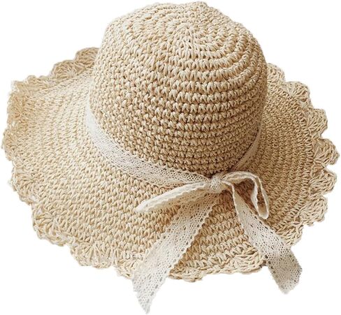 Summer Beach Sun Straw Hats for Women Wide Brim Packable Travel Bucket Hats UPF 50+ in Kuwait