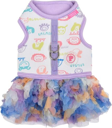Pinkaholic New York Berthe Dress Dog Harness لا خنق ولا سحب للتدريب على المشي للكلاب الصغيرة - بنفسجي - L in Kuwait