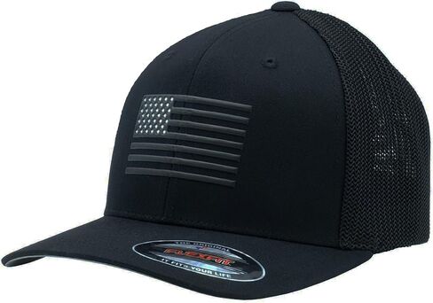 قبعة The Pride American Flag Flexfit للرجال والنساء، قبعة بيسبول برقعة ممتازة مصممة في الولايات المتحدة الأمريكية in Saudi Arabia