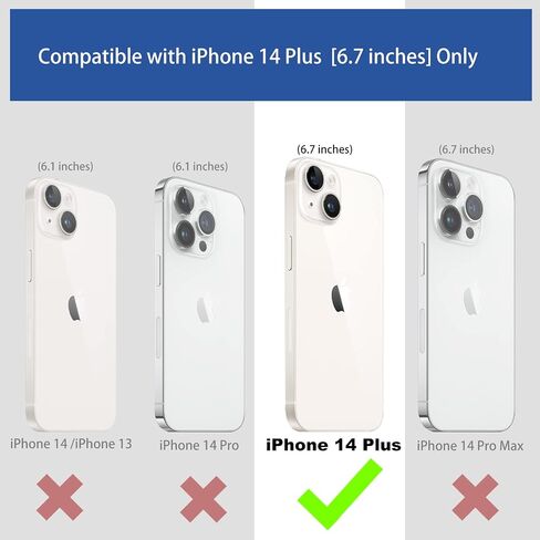 Ailiber متوافق مع حافظة iPhone 14 Plus، حافظة هاتف iPhone 14Plus مع واقي شاشة، مشبك حزام دوار، حامل مسند، غطاء هاتف نحيف مقاوم للصدمات لهاتف iPhone 14+ 6.7 بوصة - أسود in Saudi Arabia