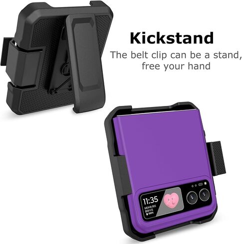 for Motorola Razr 2023 Case with Clip, [Not fit Razr Plus 2023] Motorola Razr 2023 Phone Case & Hard Shell Cover with Belt Hip Holster Rotating Clip for Motorola Razr 2023 Black in Saudi Arabia