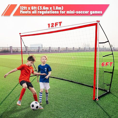 PreGymnastic Soccer Goals 12X6 FT Portable Soccer Nets-Youth &Adult Folding Soccer Goal for Games and Practice Indoor and Outdoor in Saudi Arabia