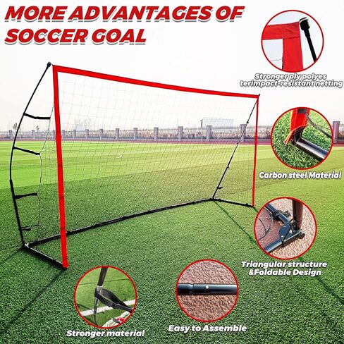 PreGymnastic Soccer Goals 12X6 FT Portable Soccer Nets-Youth &Adult Folding Soccer Goal for Games and Practice Indoor and Outdoor in Saudi Arabia