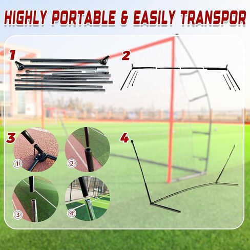 PreGymnastic Soccer Goals 12X6 FT Portable Soccer Nets-Youth &Adult Folding Soccer Goal for Games and Practice Indoor and Outdoor in Saudi Arabia