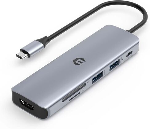 Tiergrade 6 in 1 USB C Adapter, Multiport Hub with 4K HDMI Output, 100W PD Charging Port, 2 USB 3.0, SD/TF Card Slot, USB C Hub for MacBook Pro/Air and Other USB-C Device in Saudi Arabia