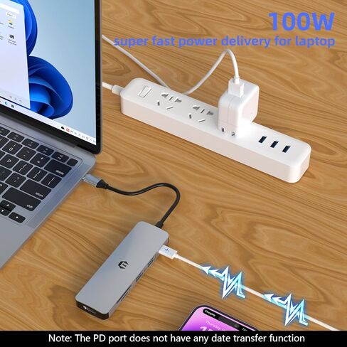 Tiergrade 6 in 1 USB C Adapter, Multiport Hub with 4K HDMI Output, 100W PD Charging Port, 2 USB 3.0, SD/TF Card Slot, USB C Hub for MacBook Pro/Air and Other USB-C Device in Saudi Arabia