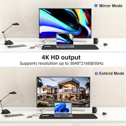 Tiergrade 6 in 1 USB C Adapter, Multiport Hub with 4K HDMI Output, 100W PD Charging Port, 2 USB 3.0, SD/TF Card Slot, USB C Hub for MacBook Pro/Air and Other USB-C Device in Saudi Arabia
