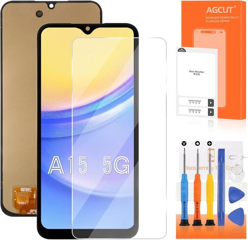 شاشة OLED بديلة لهاتف Samsung Galaxy A15 5G لشاشة Samsung A15 5G LCD SM-A156U SM-A156P SM-A156W شاشة LCD رقمية تعمل باللمس بدون إطار (يدعم بصمة الإصبع) in Kuwait