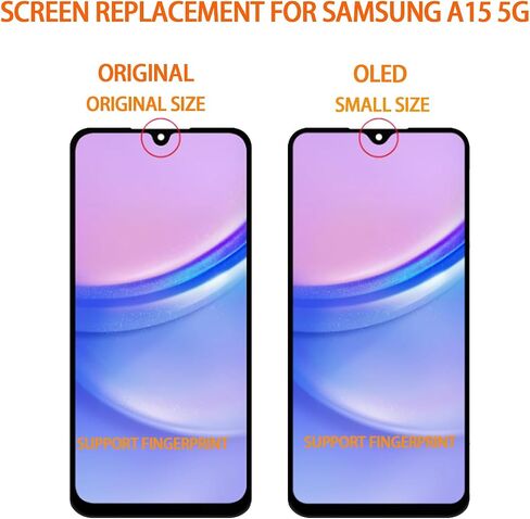 شاشة OLED بديلة لهاتف Samsung Galaxy A15 5G لشاشة Samsung A15 5G LCD SM-A156U SM-A156P SM-A156W شاشة LCD رقمية تعمل باللمس بدون إطار (يدعم بصمة الإصبع) in Kuwait